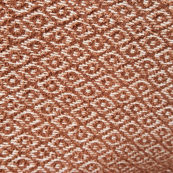 Madewell Jacquard Puff Sleeve L/S Brown Patterned Top Sz XL NWT - Picture 5 of 6